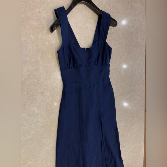 Reformation Seaside Linen In Danube Navy Dress Size 2 - Picture 9 of 15